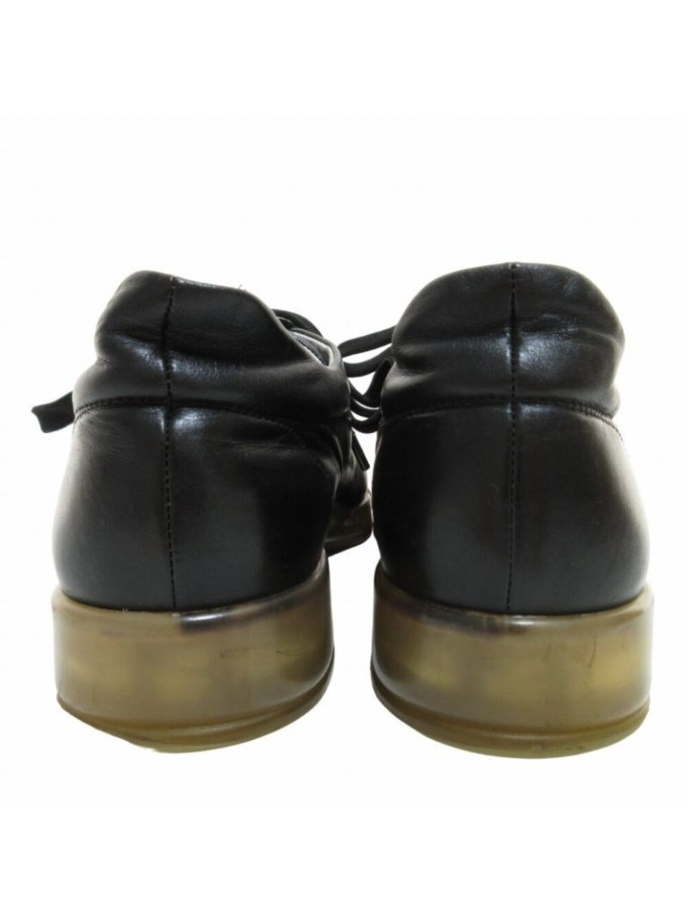 Chanel Leather Sneakers Clear Sole Shoes CC Logo Black - Picture 3 of 9